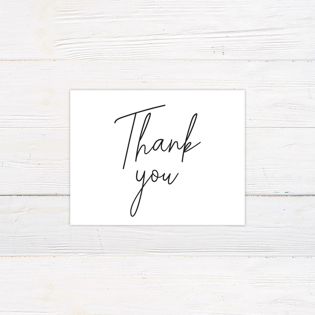 Cursive Script Thank You Card - goprintplus