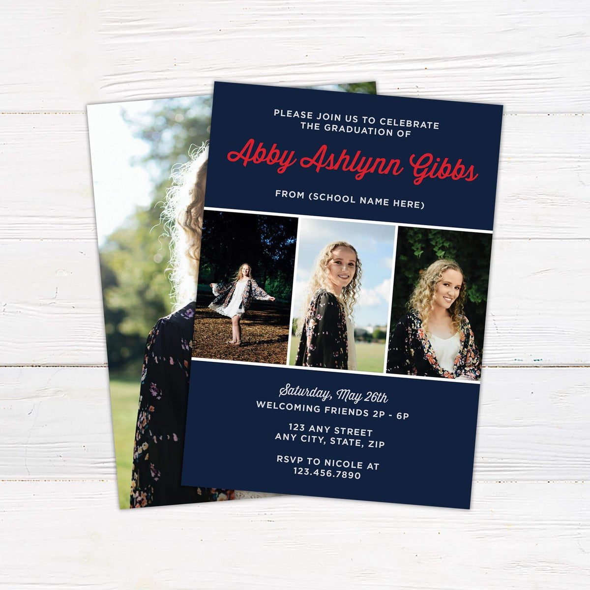 Personalized Graduation Invitation - Custom Color – Go Print Plus