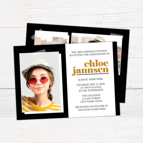 Custom Three Photo Graduation Invitation - goprintplus