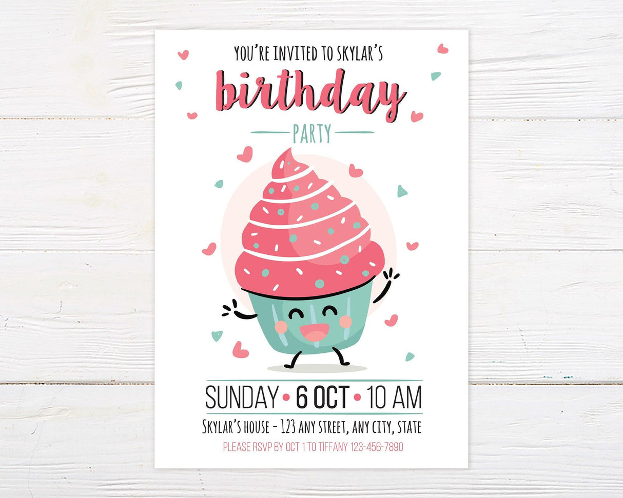 Dancing Cupcake Invitation - goprintplus