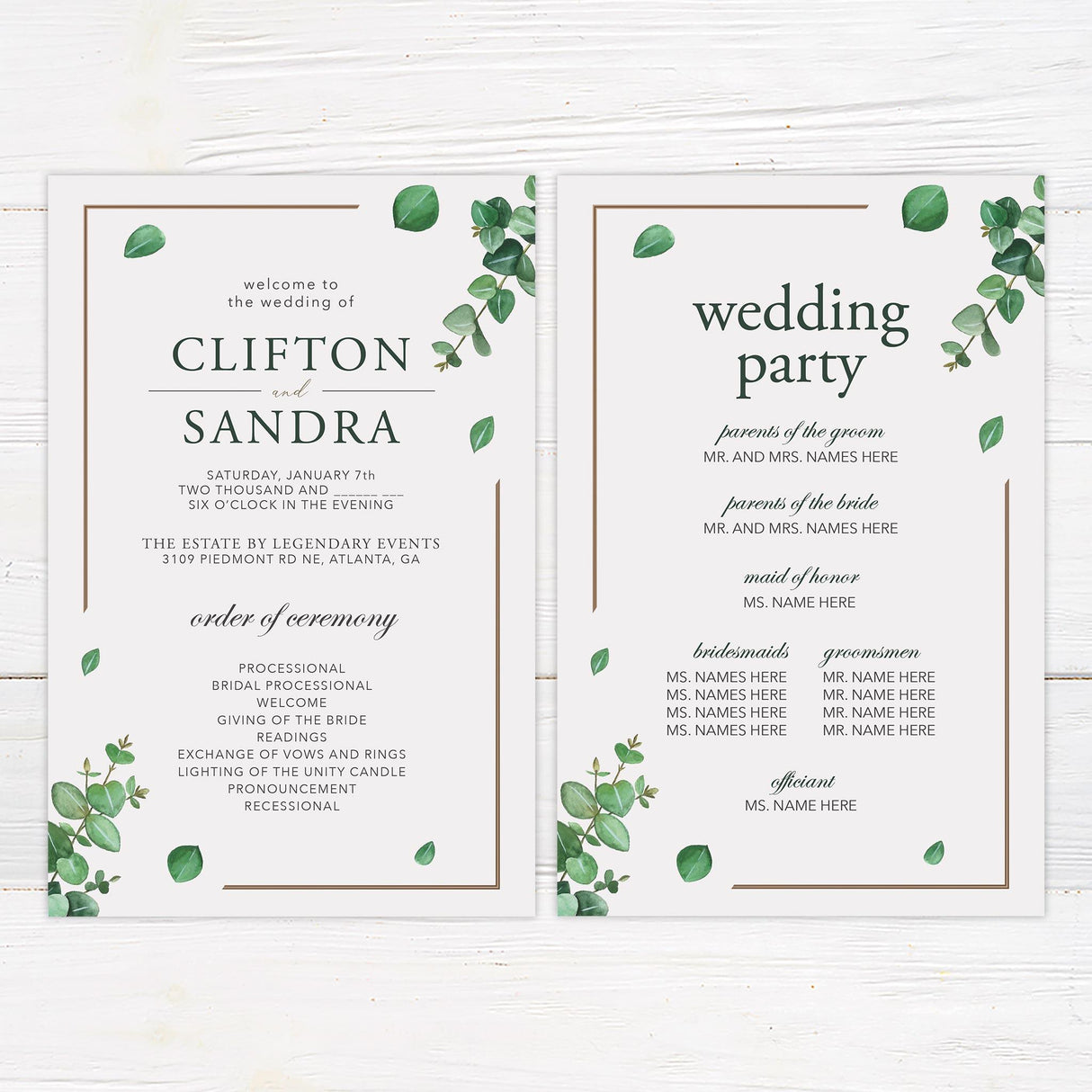 Dark Eucalyptus Invitations - goprintplus