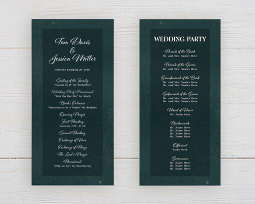 Dark Green Floral Program - goprintplus