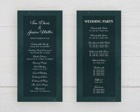 Dark Green Floral Program - goprintplus