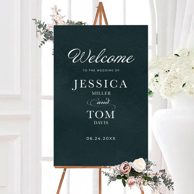 Dark Green Floral Sign - goprintplus