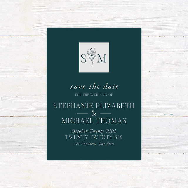 Dark Teal Save The Date - goprintplus