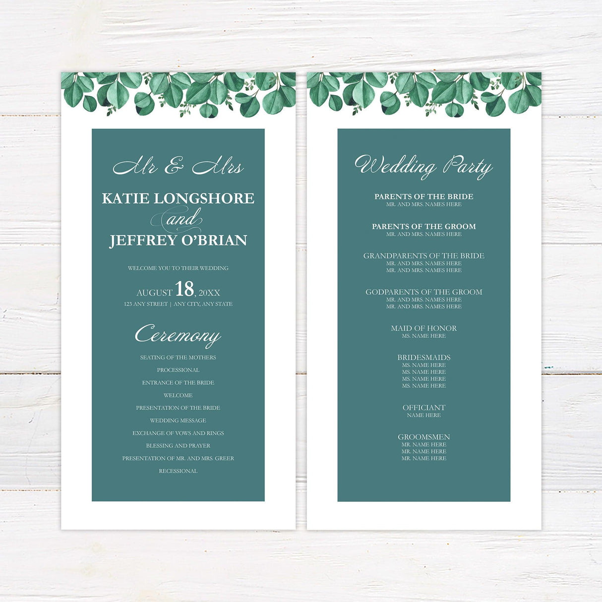 Deep Green Eucalyptus Invitations - goprintplus