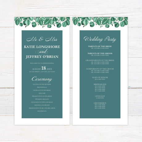 Deep Green Eucalyptus Invitations - goprintplus