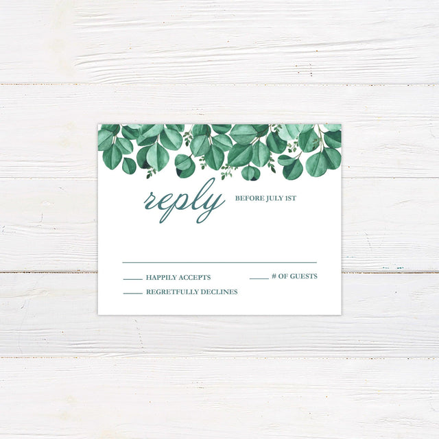 Deep Green Eucalyptus RSVP - goprintplus