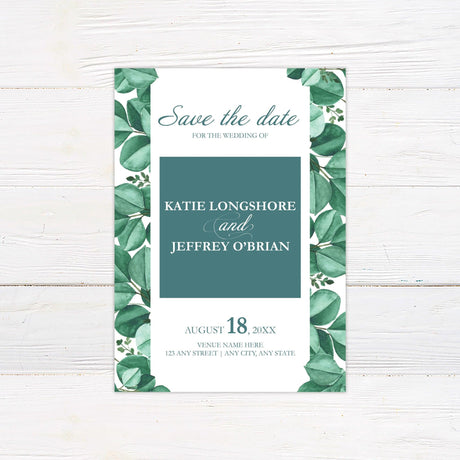 Deep Green Eucalyptus Invitations - goprintplus