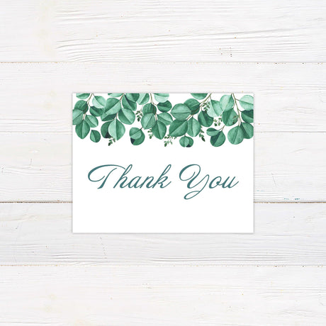 Deep Green Eucalyptus Thank You Card - goprintplus