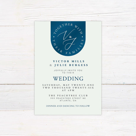 Deep Teal Blue Invitations - goprintplus