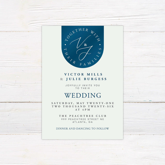 Deep Teal Blue Invitations - goprintplus