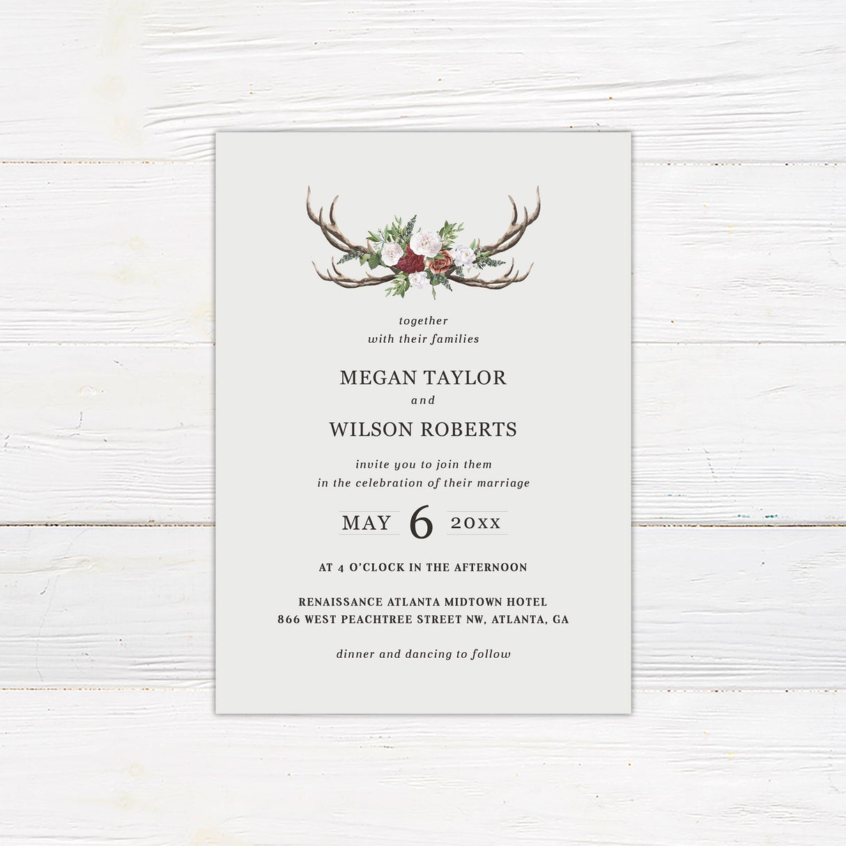 Deer Horn Invitations - goprintplus