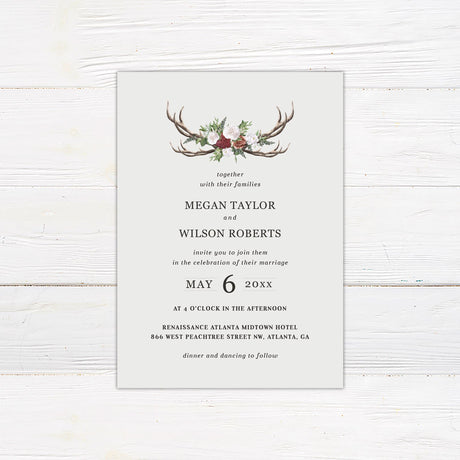 Deer Horn Invitations - goprintplus