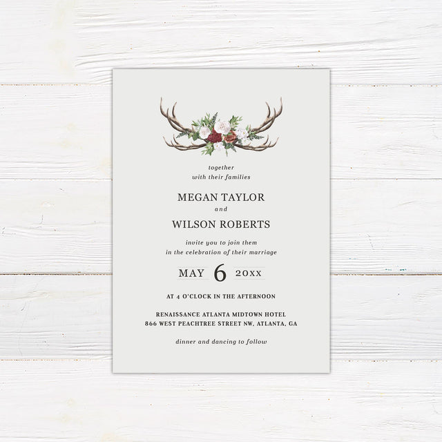 Deer Horn Invitations - goprintplus