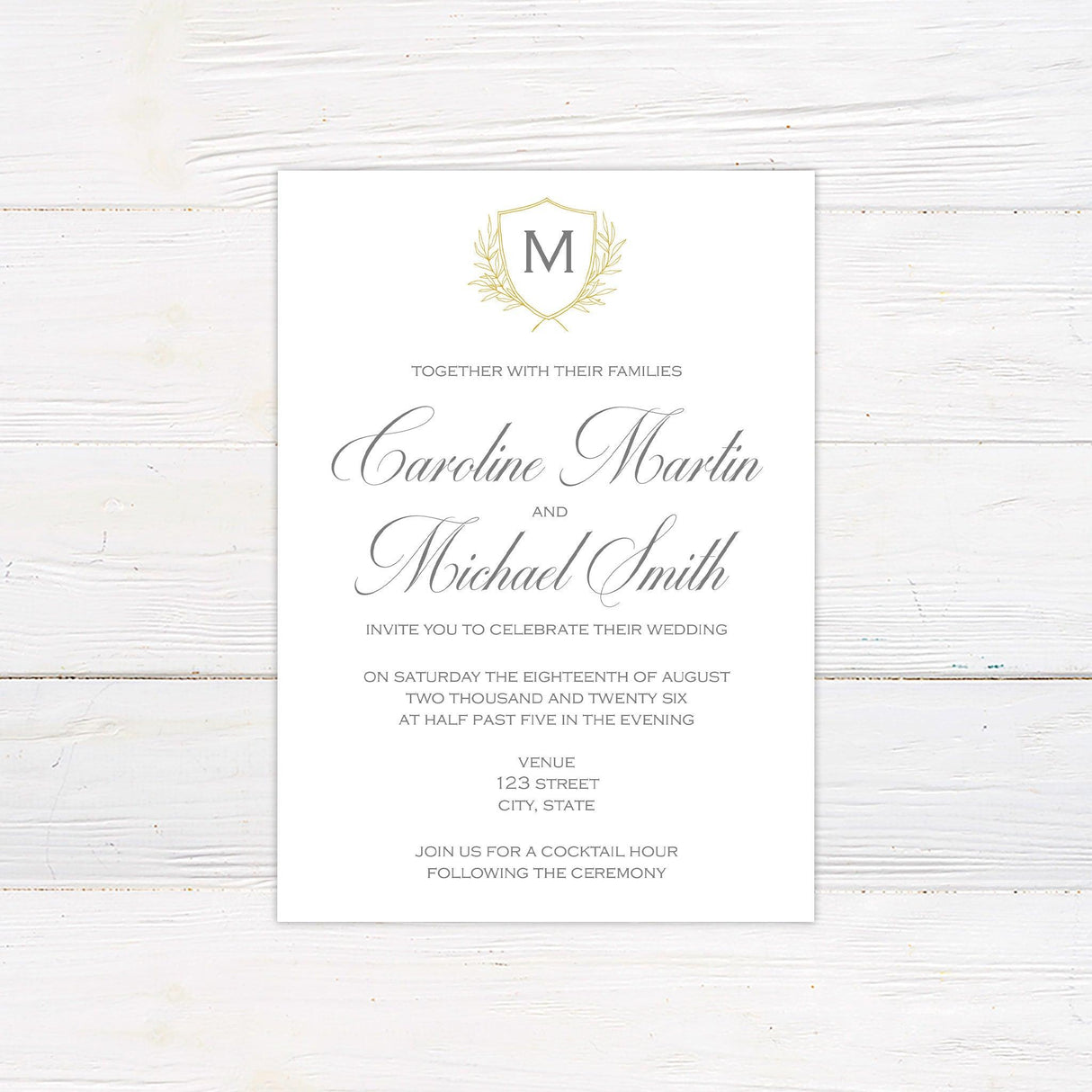 Delicate Shield Invitations - goprintplus