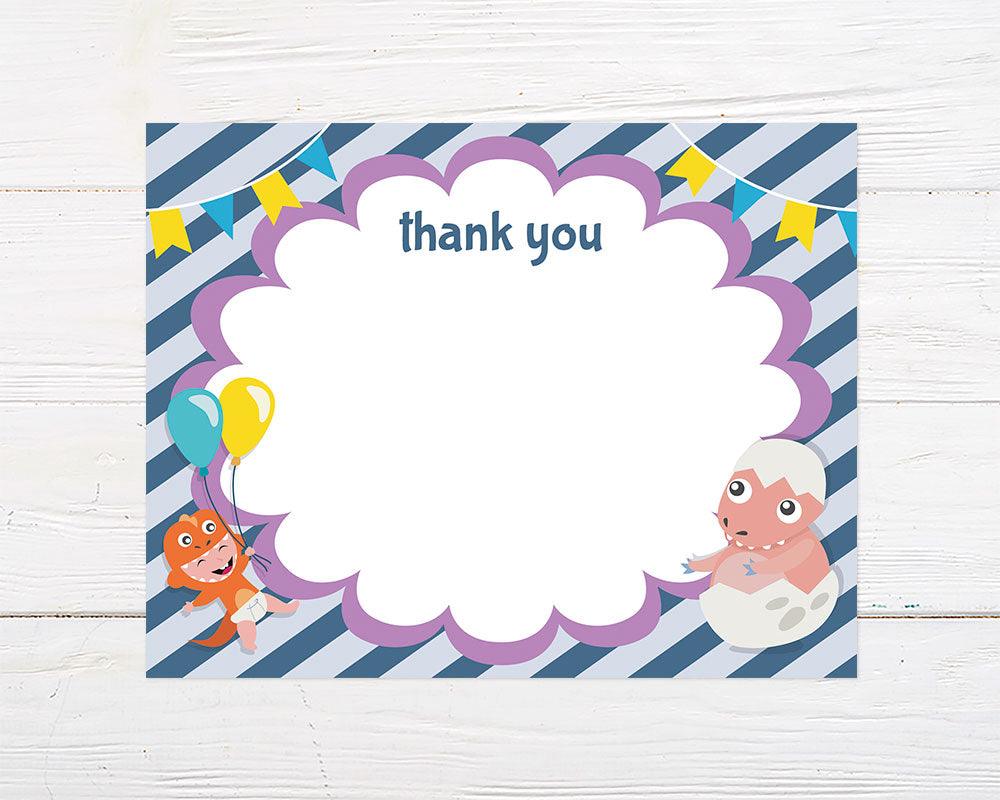 Dinosaur Birthday Thank You Card - goprintplus