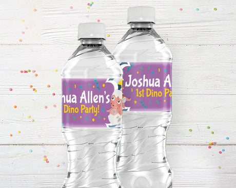 Dinosaur Birthday Water Bottle Labels - goprintplus