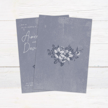 Distressed Blue Invitations - goprintplus