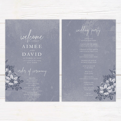 Distressed Blue Invitations - goprintplus