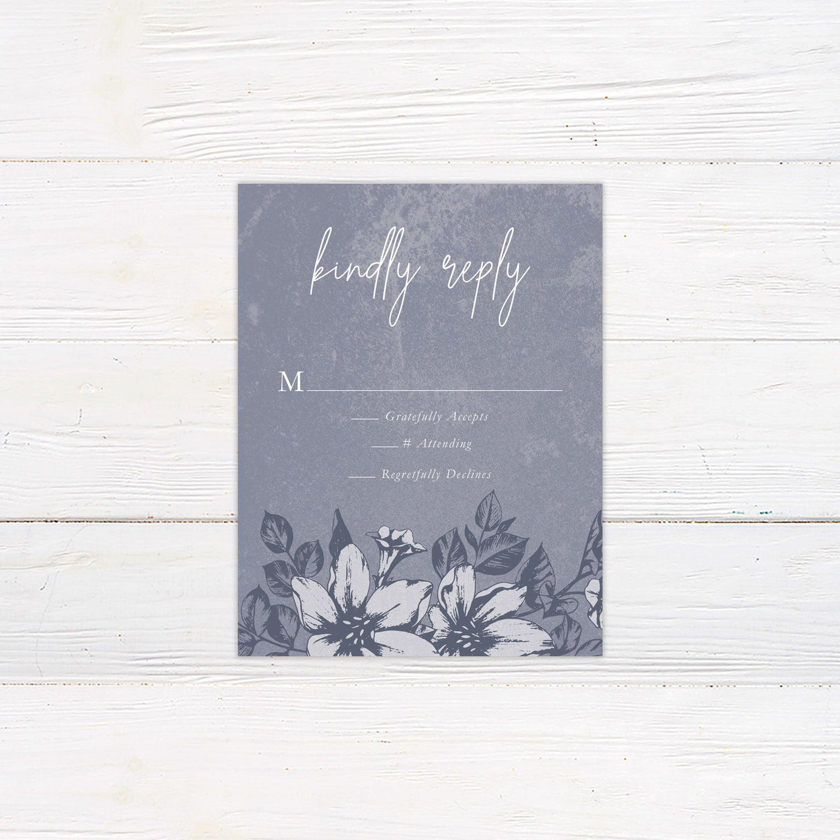 Distressed Blue RSVP - goprintplus