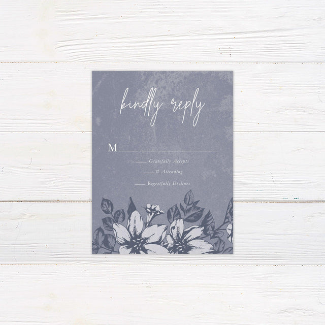 Distressed Blue RSVP - goprintplus