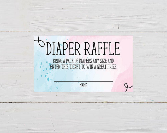 Divided Watercolor Diaper Raffle - goprintplus