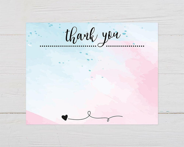 Divided Watercolor Thank You Card - goprintplus