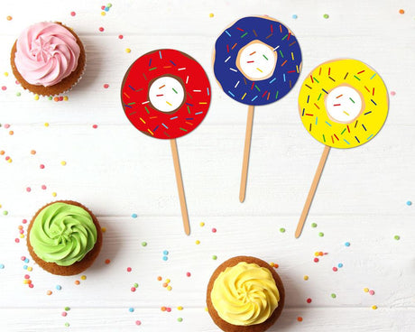 Donut Birthday Cupcake Topper - goprintplus