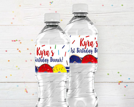 Donut Birthday Water Bottle Labels - goprintplus