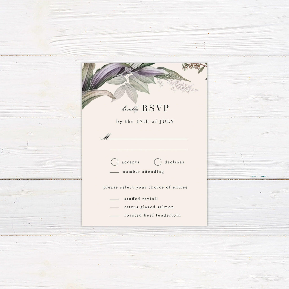 Dreamy Floral RSVP Card - goprintplus