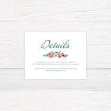 Dusty Blue Coral Floral Invitation - goprintplus