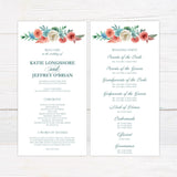 Dusty Blue Coral Floral Invitation - goprintplus