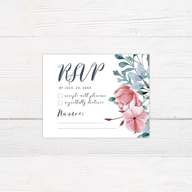 Dusty Blue Diamond RSVP - goprintplus