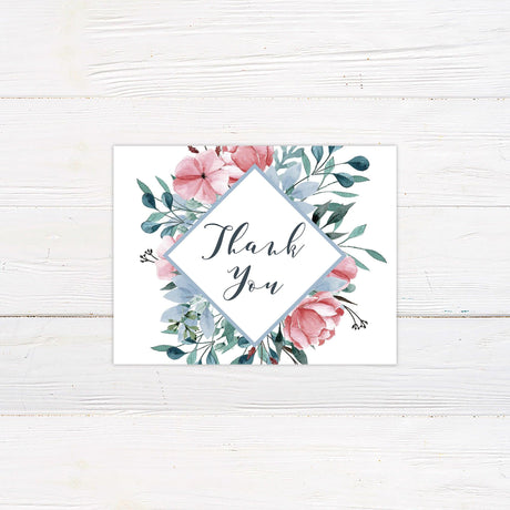 Dusty Blue Diamond Thank You Card - goprintplus