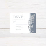 Dusty Blue Gray Floral Invitations - goprintplus