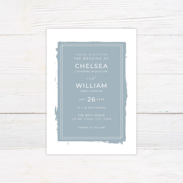 Dusty Blue Invitations - goprintplus