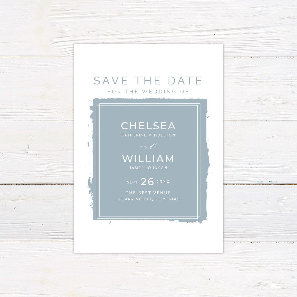 Dusty Blue Save The Date - goprintplus