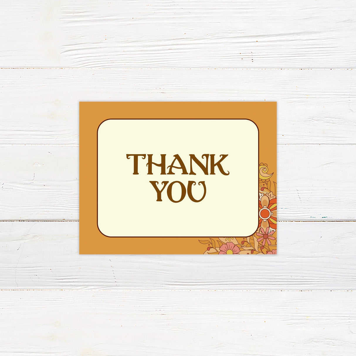 Earth Tone Floral Thank You Card - goprintplus