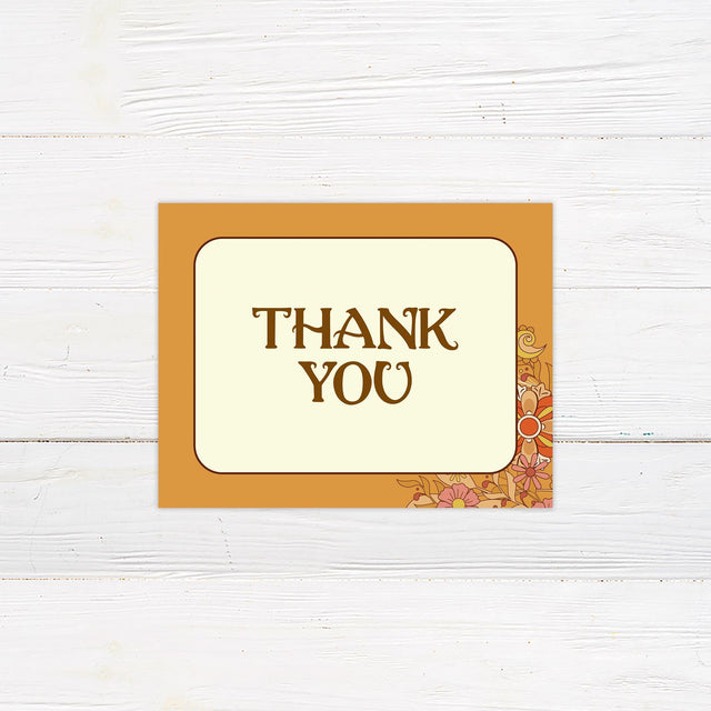 Earth Tone Floral Thank You Card - goprintplus