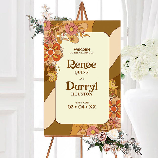 Earth Tone Floral Sign - goprintplus