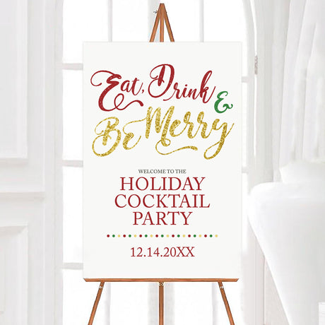 Merry Cocktail Party Welcome Sign