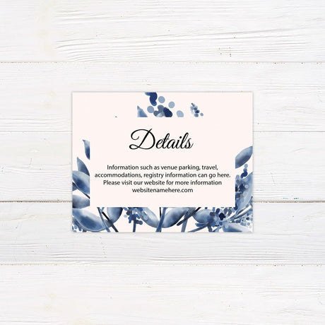 Elegant Blue Watercolor Leaves Invitations - goprintplus