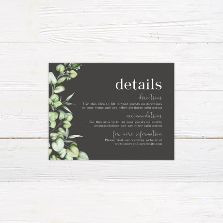 Elegant Eucalyptus Greenery Details Cards - goprintplus