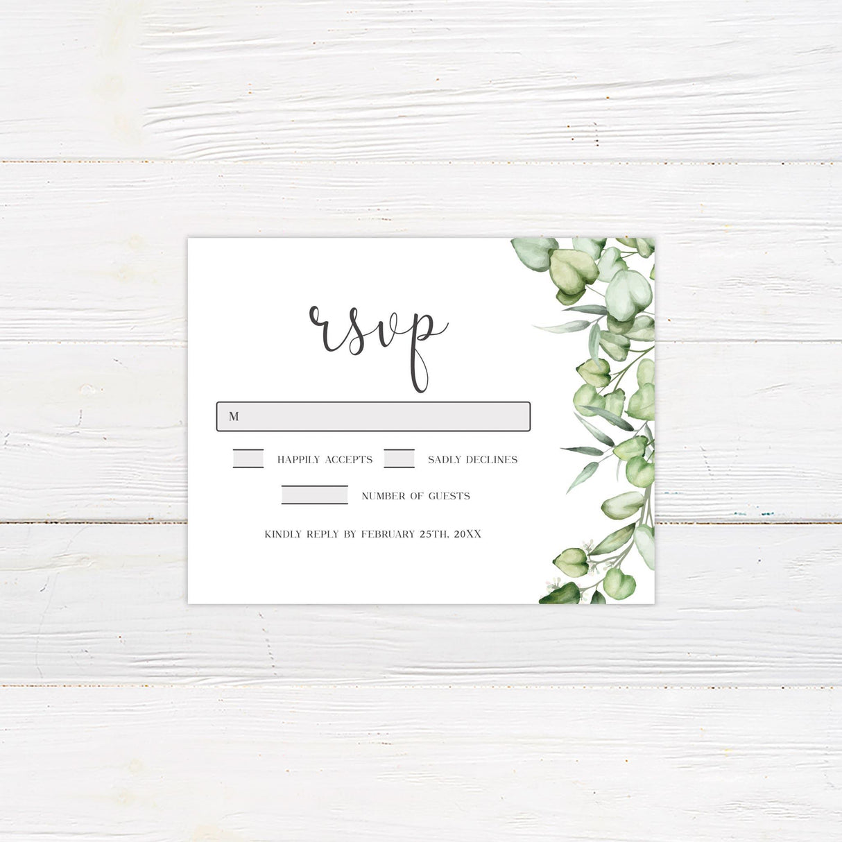 Elegant Eucalyptus Greenery Invitations - goprintplus