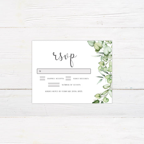 Elegant Eucalyptus Greenery Invitations - goprintplus