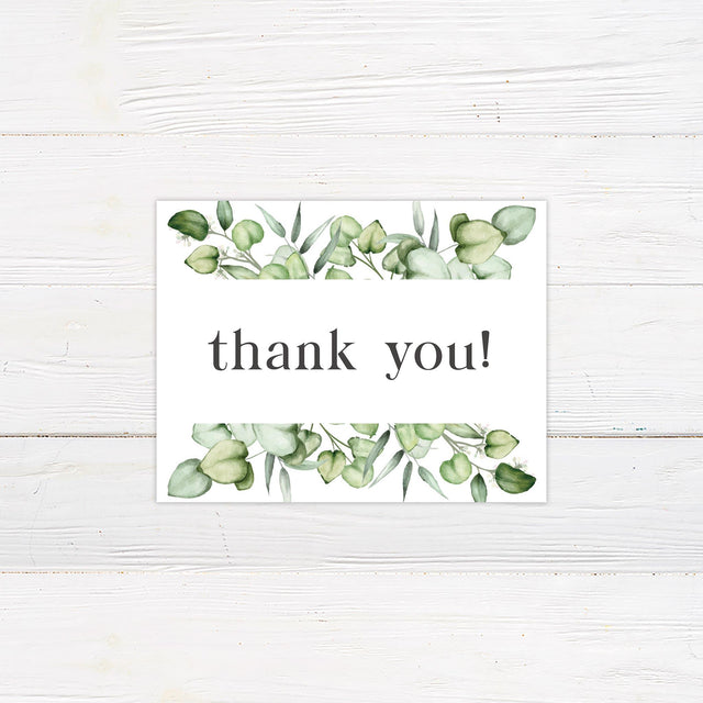 Elegant Eucalyptus Greenery Thank You Card - goprintplus