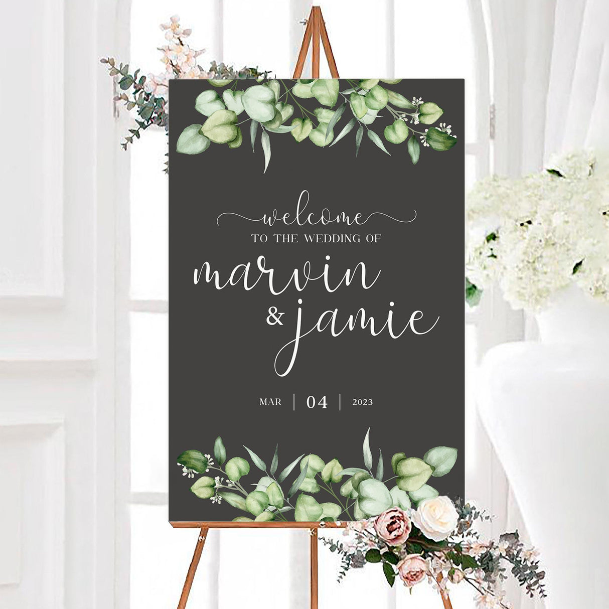 Elegant Eucalyptus Greenery Sign - goprintplus