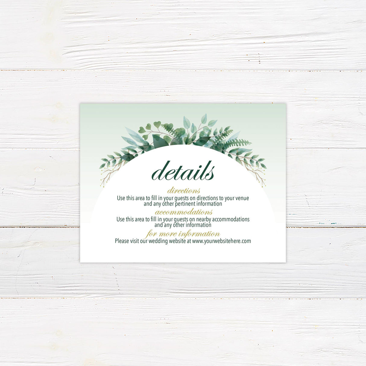 Elegant Green Botanical Arch Invitations - goprintplus