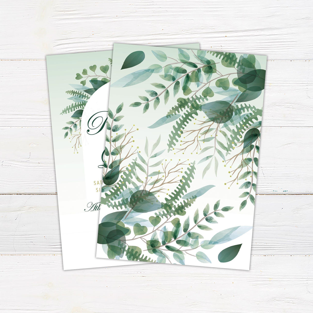 Elegant Green Botanical Arch Invitations - goprintplus